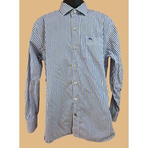 Tommy Bahama Mens Blue Striped Long Sleeve Shirt Medium